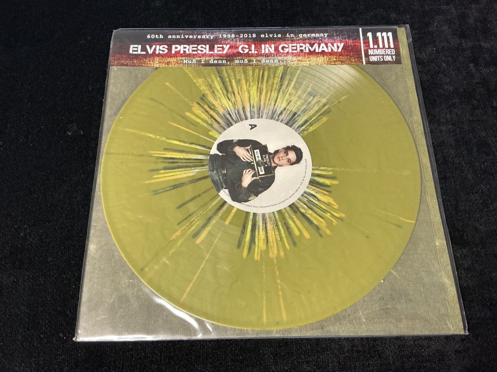 ELVIS PRESLEY LP G.I. IN GERMANY SEALED 60TH ANN SPLATTER VIN 924/1111 OOP 2018