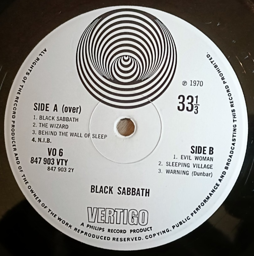 Black Sabbath LP Same UK Vertigo Swirl 1st Press PHILIPS CREDIT INCREDIBLE AUDIO