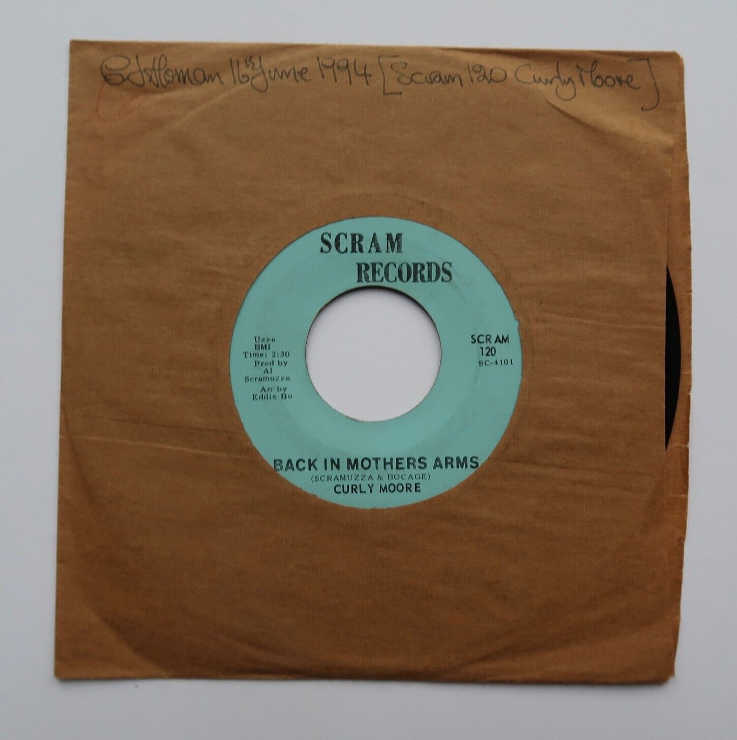 CURLY MOORE Back In Mothers Arms Original US 45 Scram SOUL FUNK NORTHERN 7