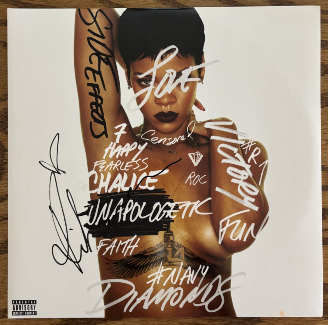 Rihanna - Unapologetic - Signed Autographed Double LP Vinyl Record  COA Explict