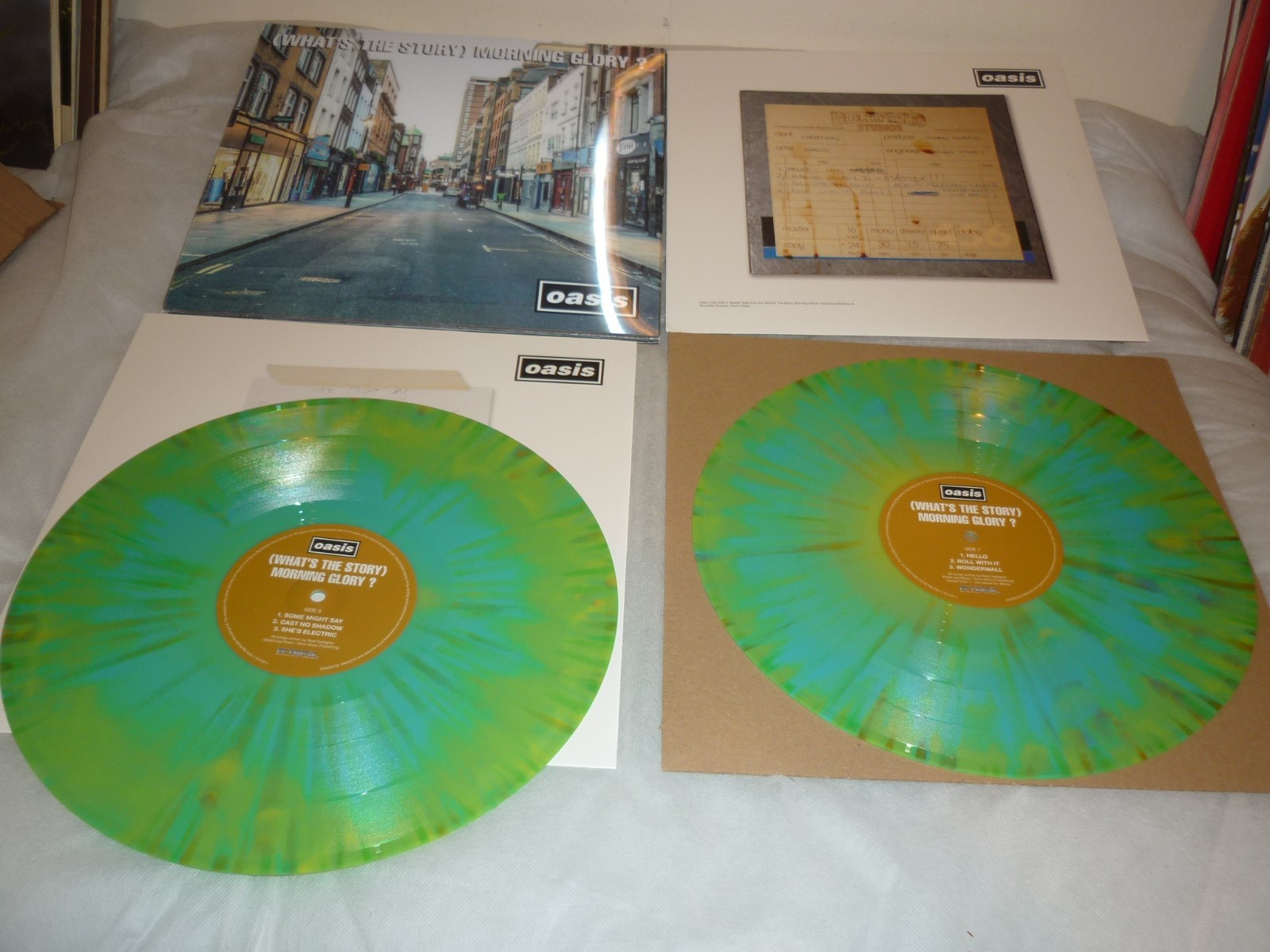 OASIS WHAT S THE STORY MORNING GLORY? BLOOD 530 LENTICULAR NUMBERED SPLATTER 2LP