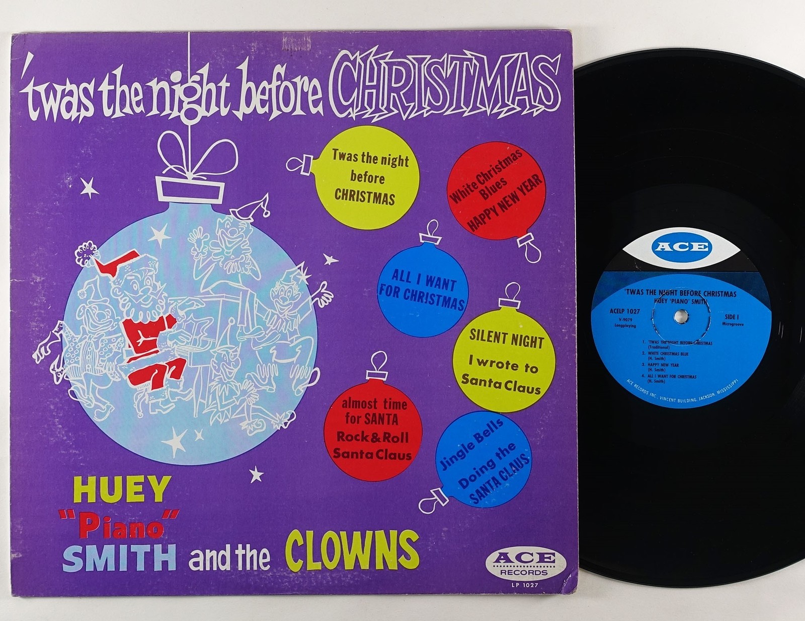 Huey Piano Smith   The Clowns   Twas The Night Before Christmas  LP Ace Mono OG
