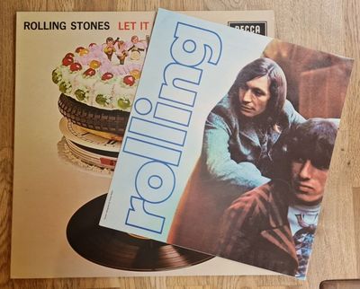 Rolling Stones LP Let It Bleed UK Decca Press   POSTER ALL N MINT P HOLE COVER  
