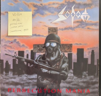 Sodom Persecution Mania Vinyl Record VG/G  SH0084-1 1987 1st Press
