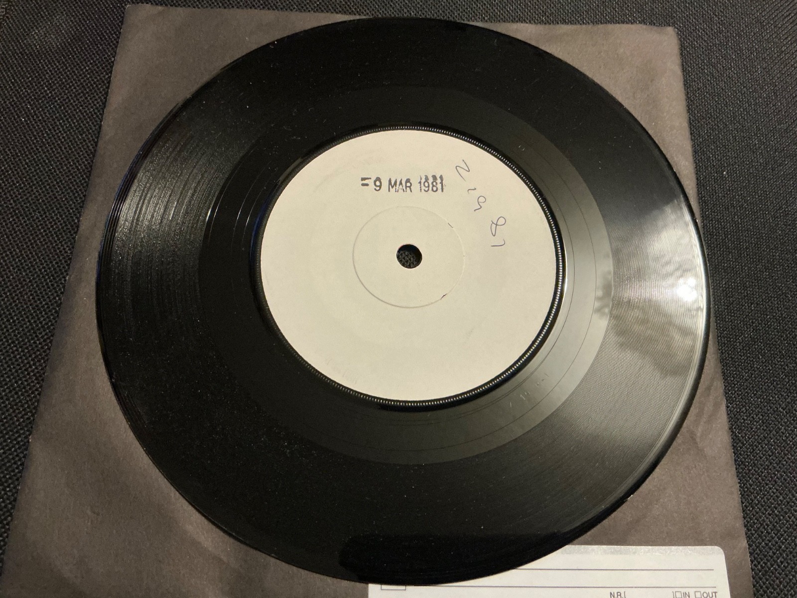 Honey Bane .. 1 sided 7    test pressing    Mass Production     1981 Pop Punk Crass