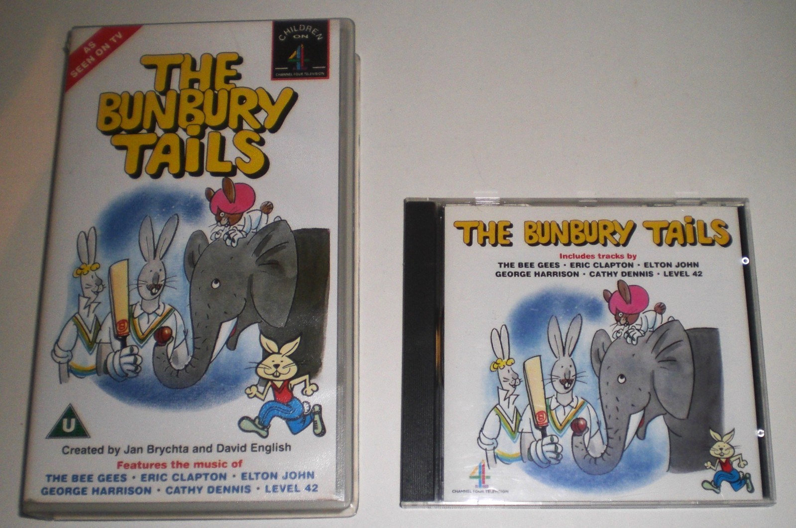 The Bunbury Tails  1992  Polydor CD George Harrison,Clapton,Bee Gees   VHS-Vid.