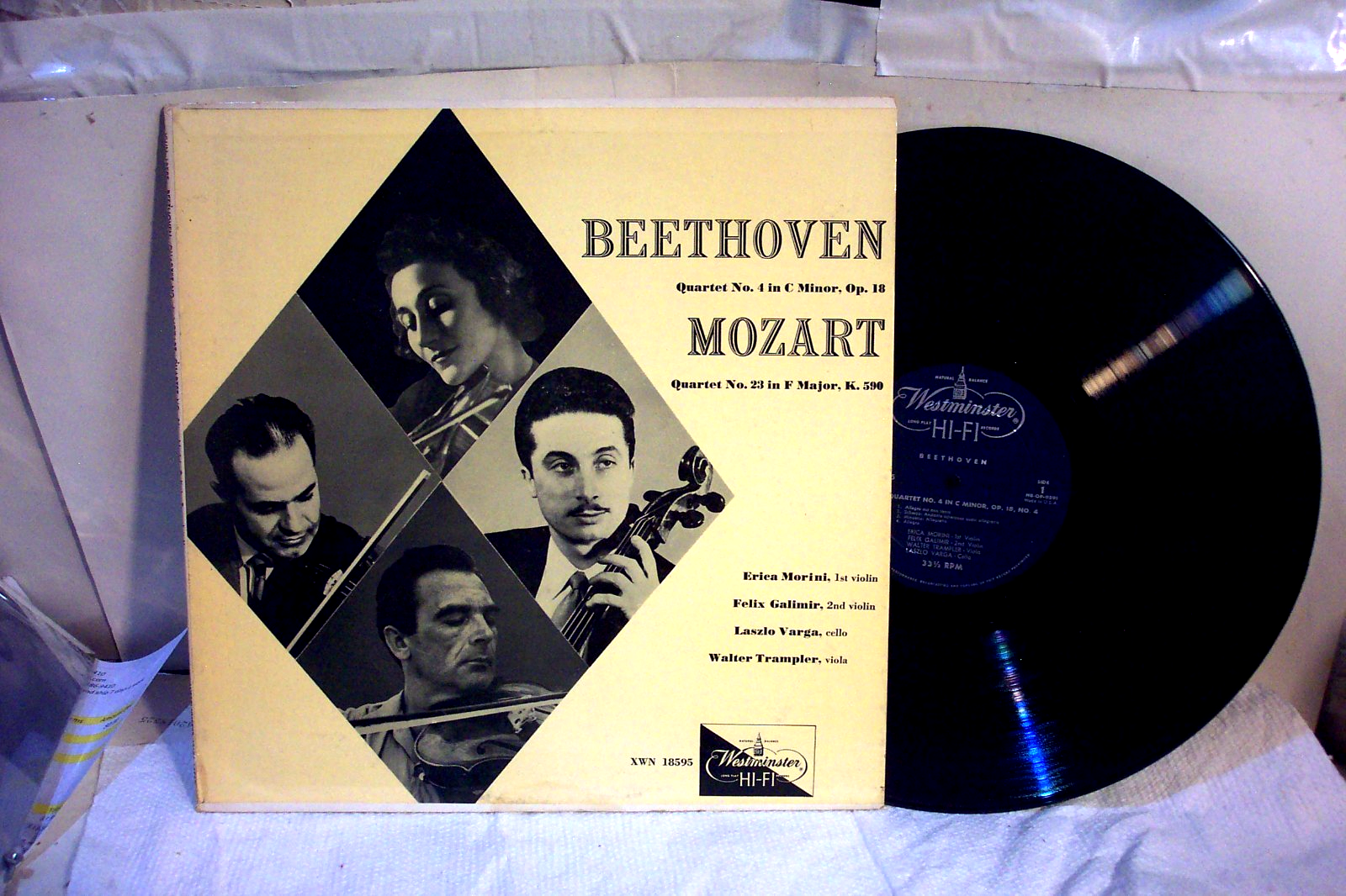ERICA MORINI LP  Beethoven: Quartet  4   23  WESTMINSTER RECORDS  EX/NM-