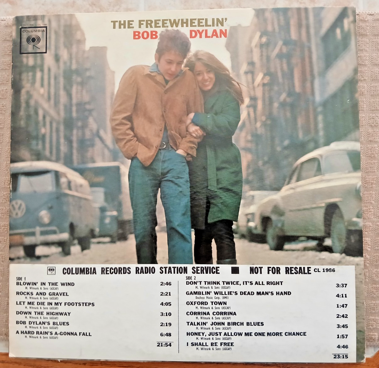 THE FREEWHEELIN  BOB DYLAN 12  VINYL RADIO STATION PROMO MONO WHITE LABEL