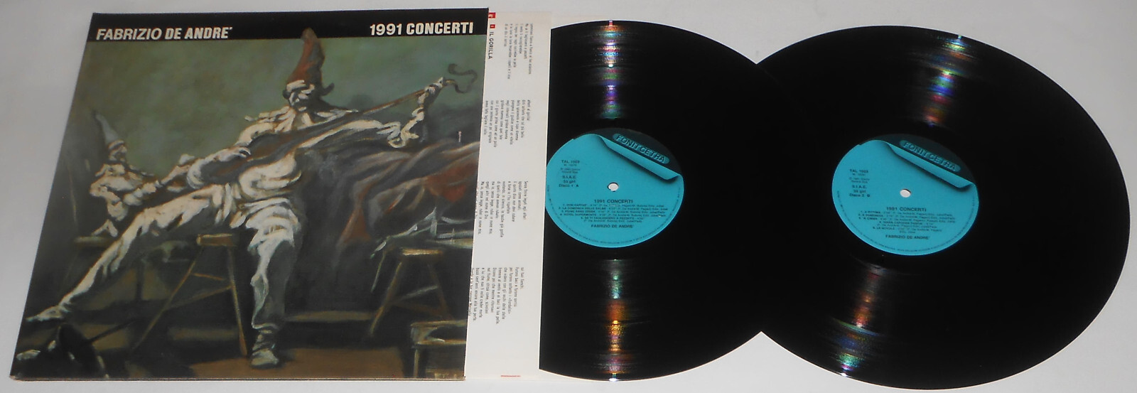 FABRIZIO DE ANDRE  1991 CONCERTI 2 LP 1991   INNER APRIBILE   GATEFOLD