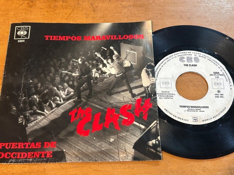 THE CLASH Groovy Times b/w Gates Of The West 1981 MEXICO 7  PROMO 45 Punk