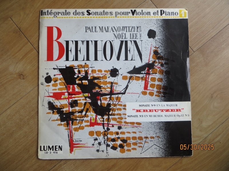 Beethoven MAKANOWITZKY NOEL LEE Violin Sonatas  9,3 KREUTZER  LD3.416 RARE LP