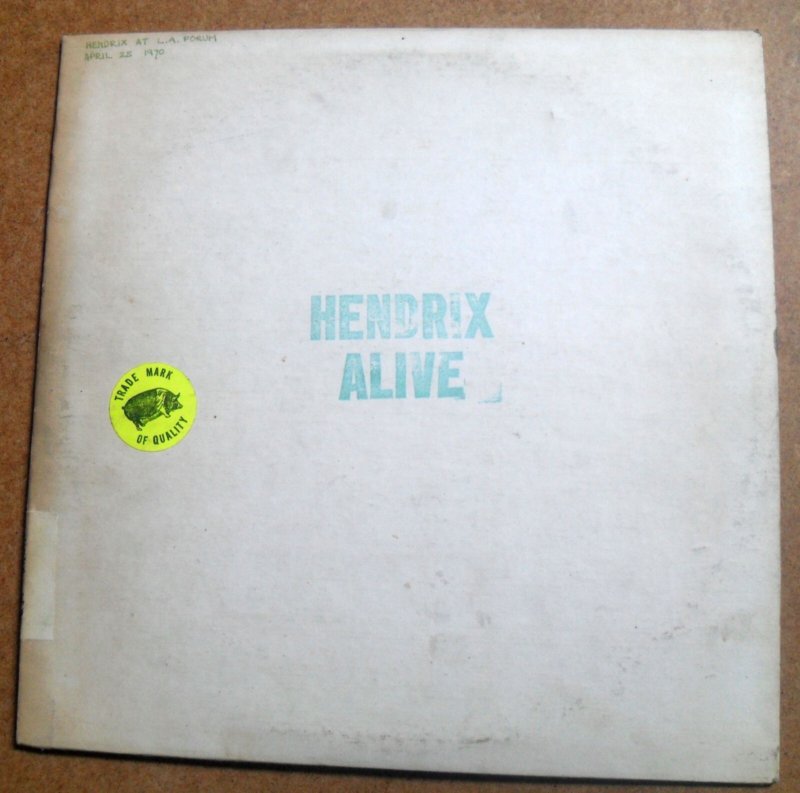 JIMMY HENDRIX - HENDRICKS ALIVE.  1972 PSYCHEDELIC ROCK DOUBLE 12  L.P.  RARE 