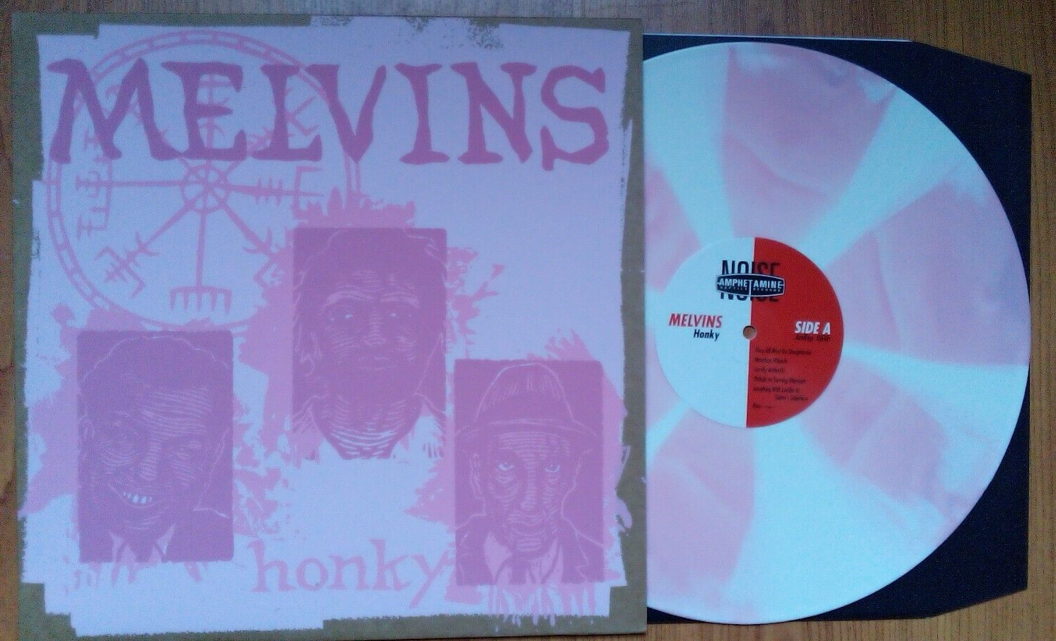 MELVINS HONKY LP AMREP  PINK/WHITE PINWHEEL 033/100 nirvana mudhoney haze xxl