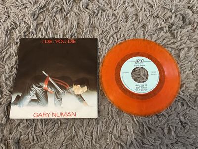 Gary Numan    I Die  You Die    Orig Dutch 1980 Orange Vinyl 7 inch   Sleeve