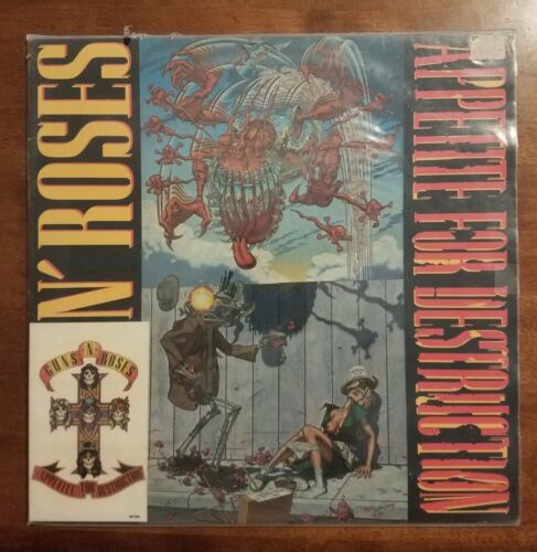 Guns N    Roses Appetite For Destruction 1987 Original Vinyl LP Banned Cover 