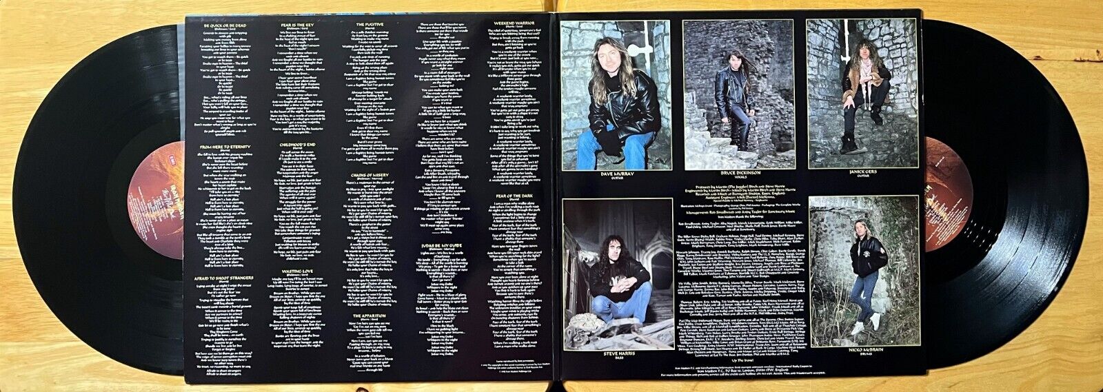 Iron Maiden Fear of the Dark Vinyl 2LP UK Pressing W/ Merch Hype 1992 NM- NICE!