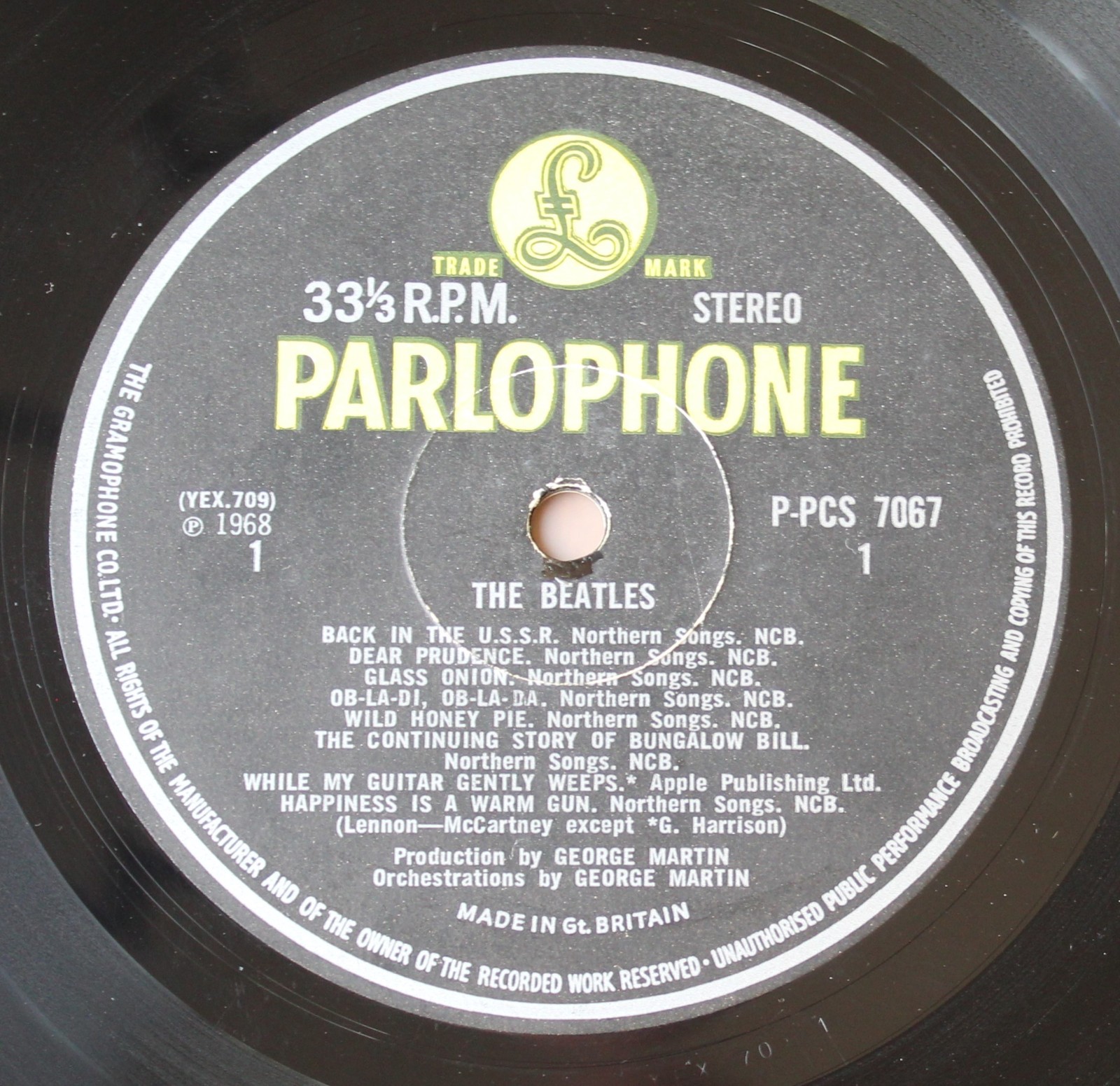 THE BEATLES WHITE ALBUM EXPORT PARLOPHONE 1ST PRESS VINYL LP TOP LOADER SPACER