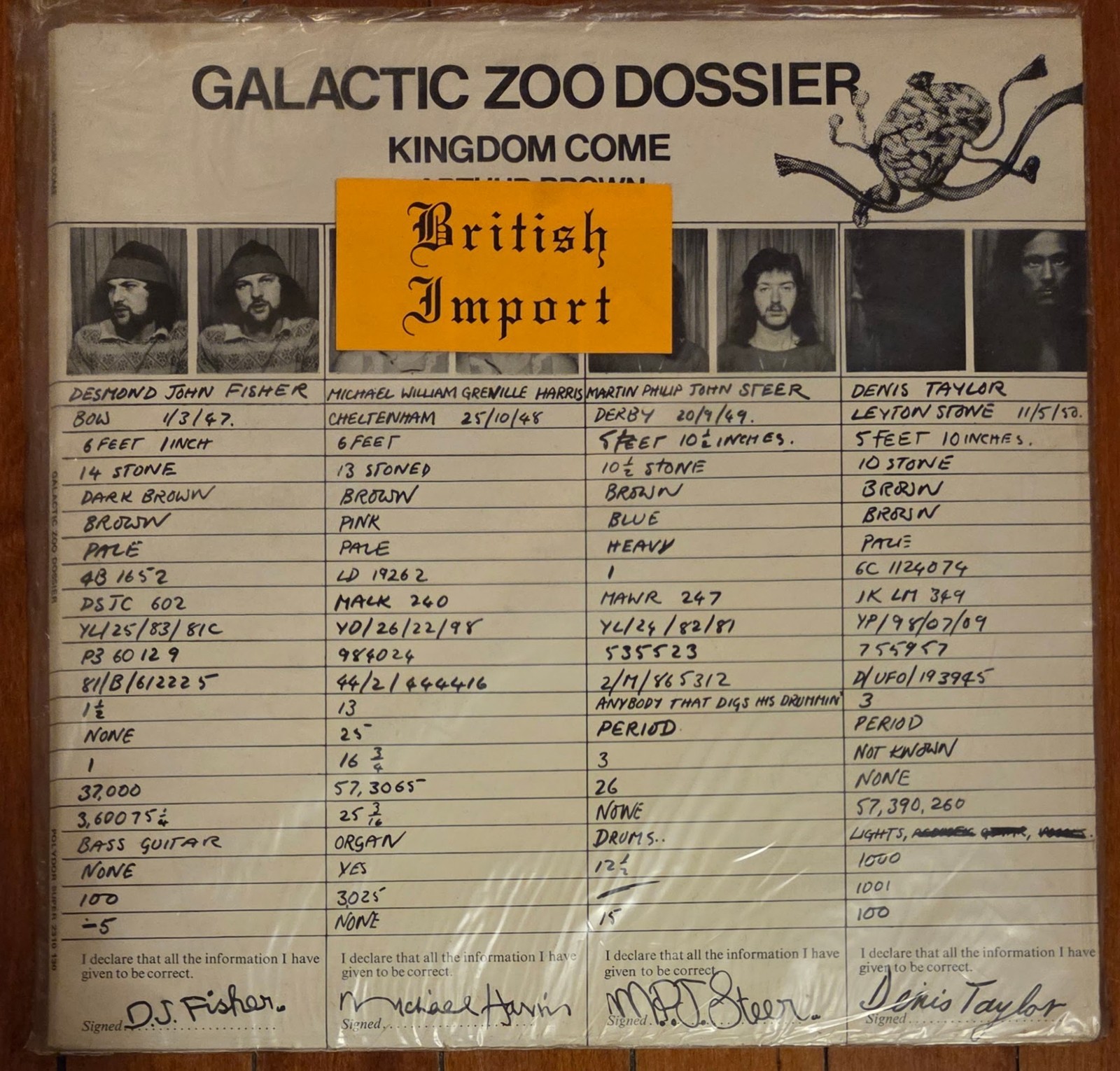 Kingdom Come Arthur Brown Galactic Zoo Dossier LP w/ Poster UK Polydor SEALED