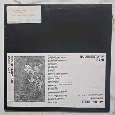 PUNK RARITY - RUDIMENTARY PENI CACOPHONY - 1988 WHITE LABEL PROMO