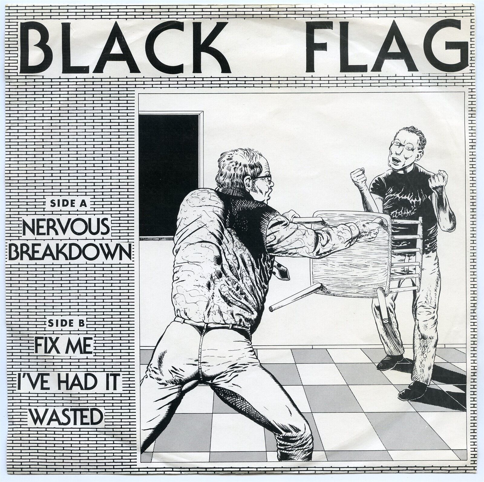 Black Flag NERVOUS BREAKDOWN Original 1st Press Punk 45 SST 001
