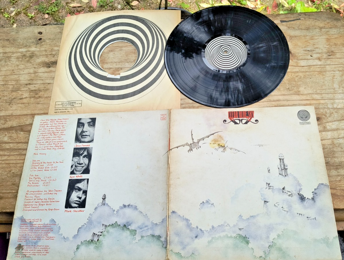 CLEAR BLUE SKY RARE 1970 VERTIGO SWIRL LP G/F SLEEVE W/ INNER 6360 013