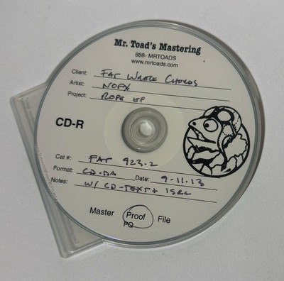 Stoke Extinguisher EP  2013  - NOFX, Mastering CD-R Proof TEST PRESSING