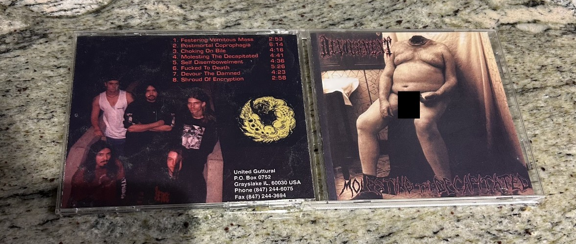 Devourment Molesting The Decapitated CD UGR 005 2nd PRESS   VERY RARE  