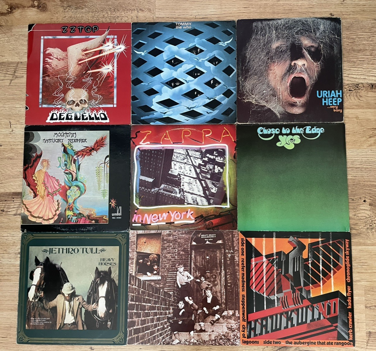 Rock, Folk, Prog, Joblot x 68 Vinyl LP s  Frank Zappa, Hawkwind, Yes, VG - VG  ,