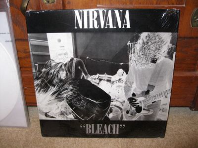 NIRVANA Bleach 1st Press in Shrink Wrap w  POSTER WHITE Wax Vinyl rare punk LP