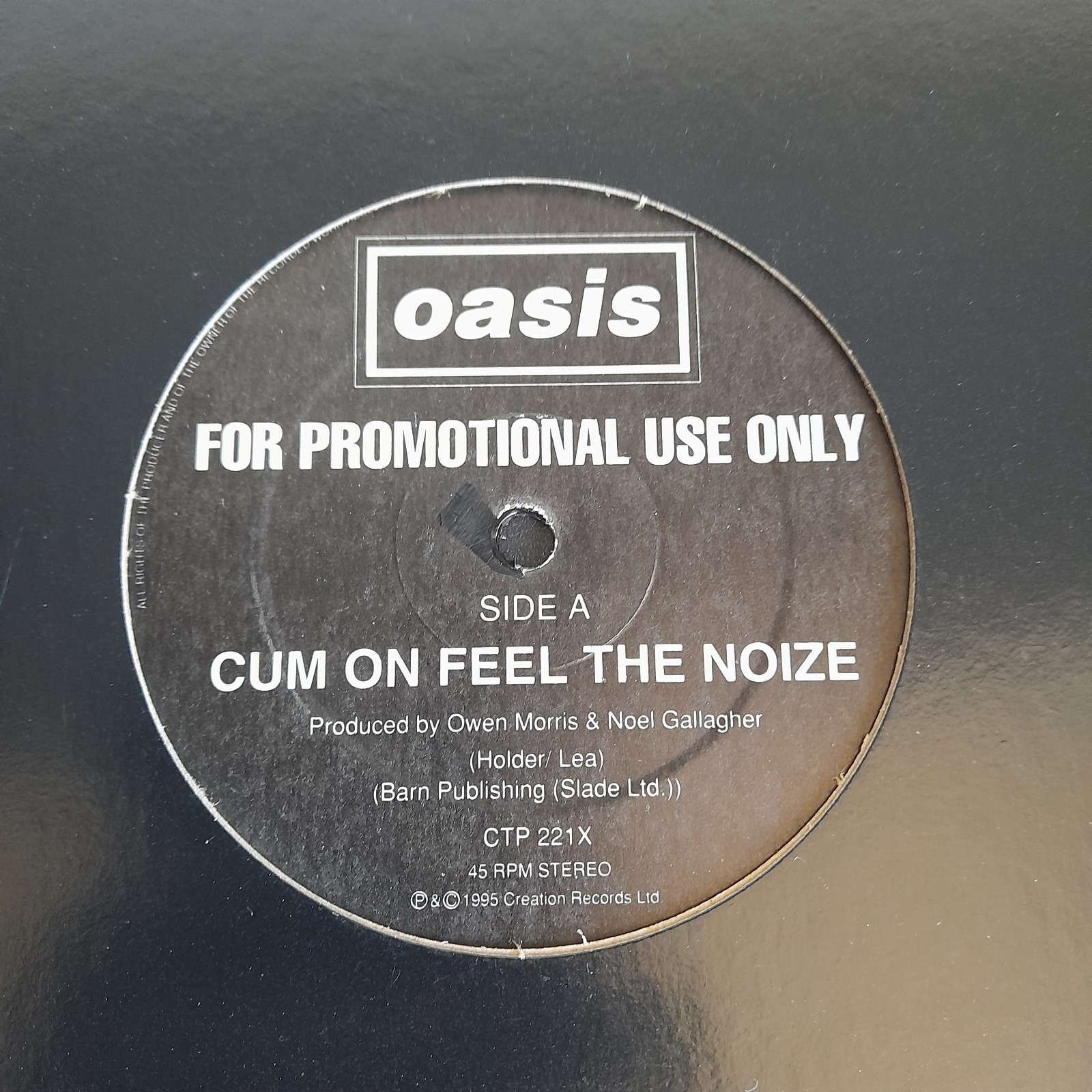 Oasis - Cum On Feel The Noize -  PROMO  UK 12  LP/Vinyl - Creation - CTP 221X   
