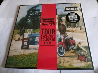 OASIS BE HERE NOW LIVE 25 TOUR RED/GREEN COLOURED VINYL 2 LP RECORD NEW SEALED