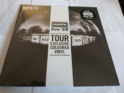 OASIS DON T BELIEVE THE TRUTH LIVE 25 TOUR BLACK/WHITE VINYL LP RECORD NEWSEALED