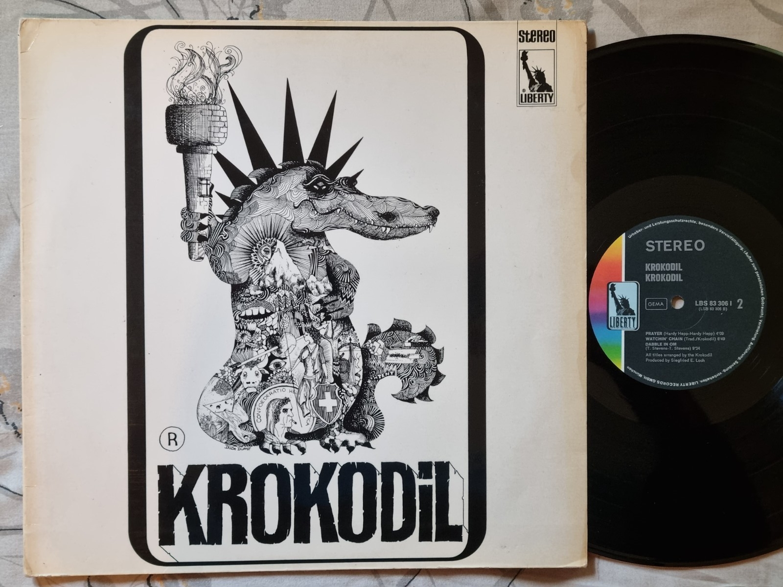 Swiss psych rock LP KROKODIL -  Same / German original   