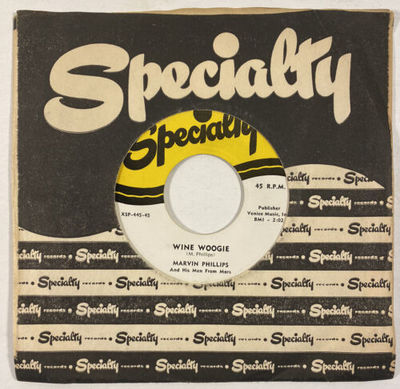 Specialty 445 Marvin Phillips   His Men From Mars   Wine Woogie 7  R B 1952 VG 
