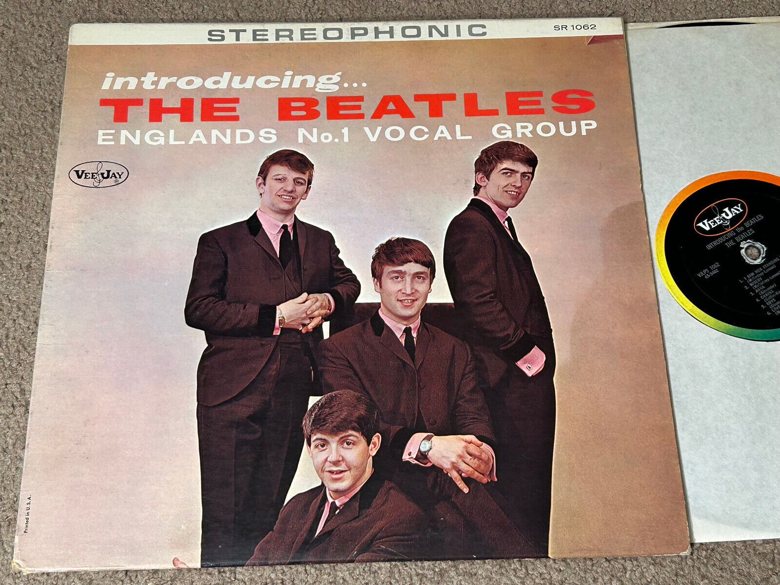 LP THE BEATLES INTRODUCING THE BEATLES US VEE JAY STEREO AD BACK COVER VERSION 1