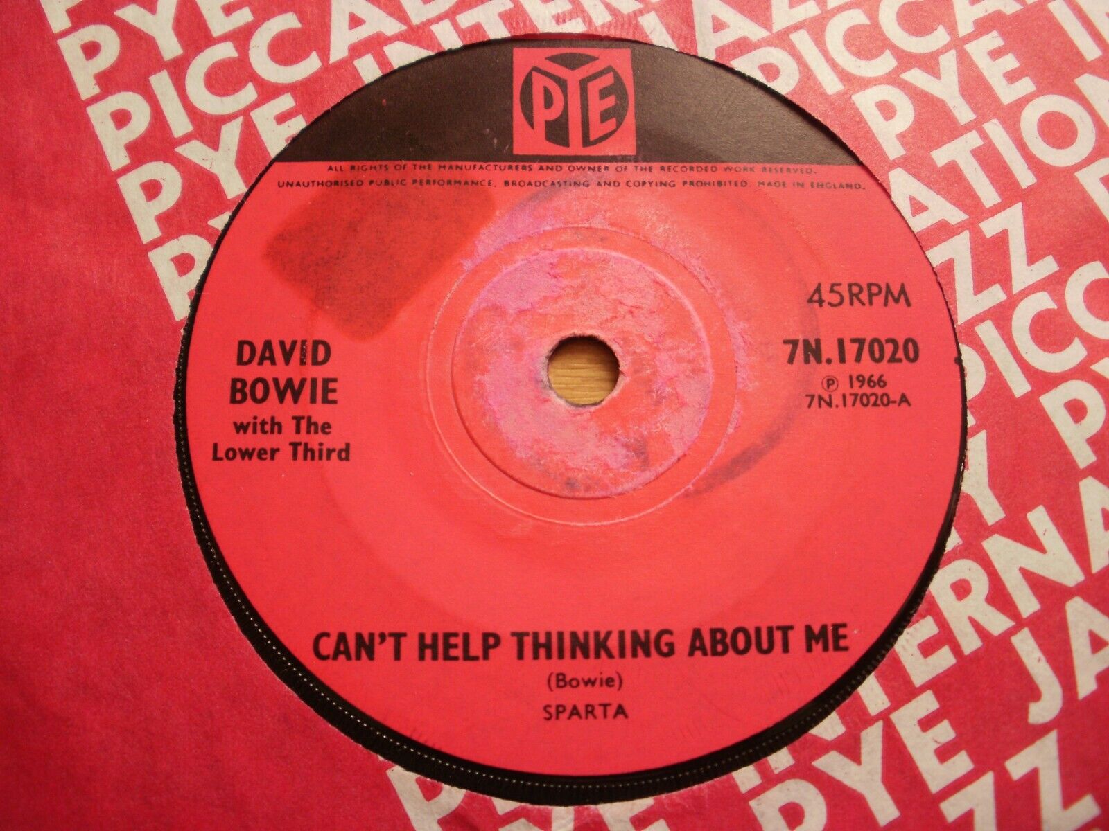 Rare  David Bowie  Cant Help Thinking About Me  1966  Pye 7N 17120  EXVG