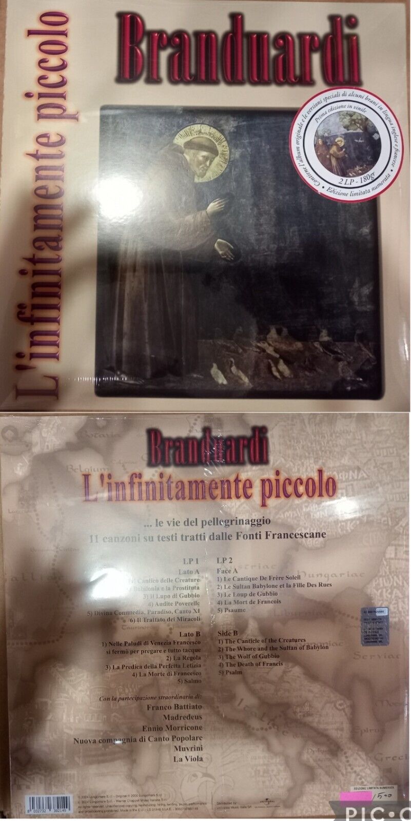 VINILE ANGELO BRANDUARDI L INFINITAMENTE PICCOLO DOPPIO VINILE EDIZIONE LIMITATA