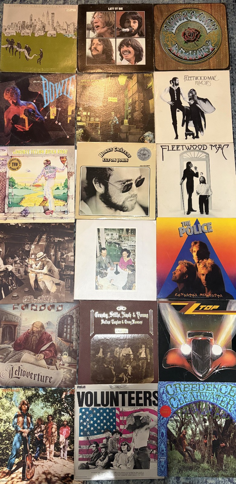 Rock LP Lot  30X  Dead, Zepellin, Beatles, Fleetwood Mac, CCR, Bowie etc.
