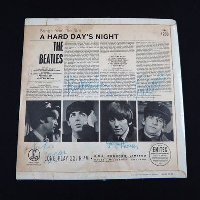 The Beatles Hard Day s Night Signed By John  Paul  George   Ringo LP Cover