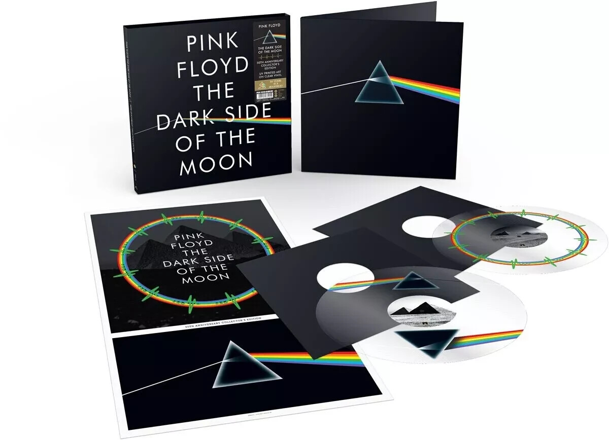 PINK FLOYD     DARK SIDE OF THE MOON     COLLECTOR     UV PRINTED     CLEAR     2 LP