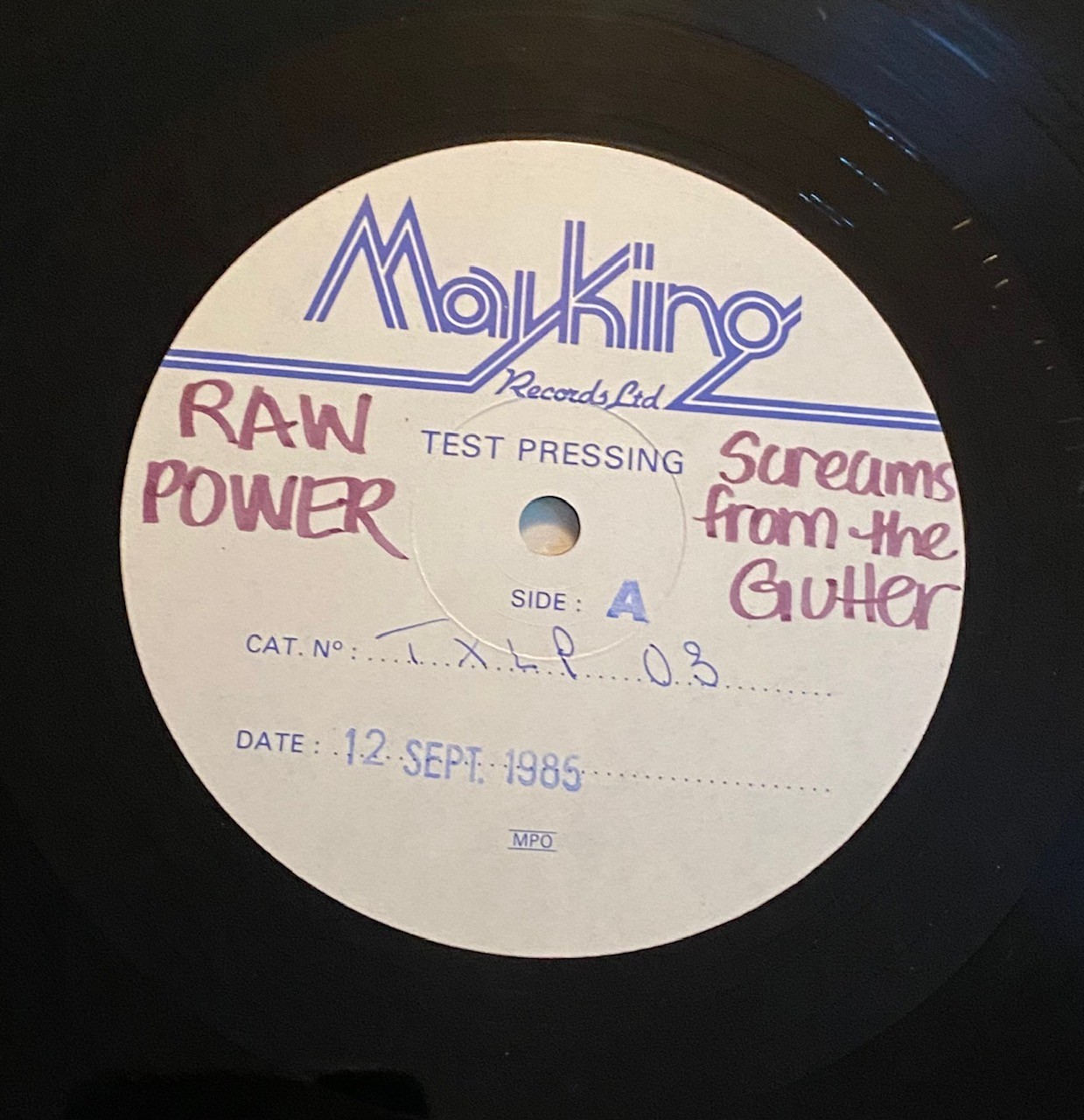 Raw Power  Screams From The Gutter  lp UK test press Toxic Shock 85 Hardcore KBD