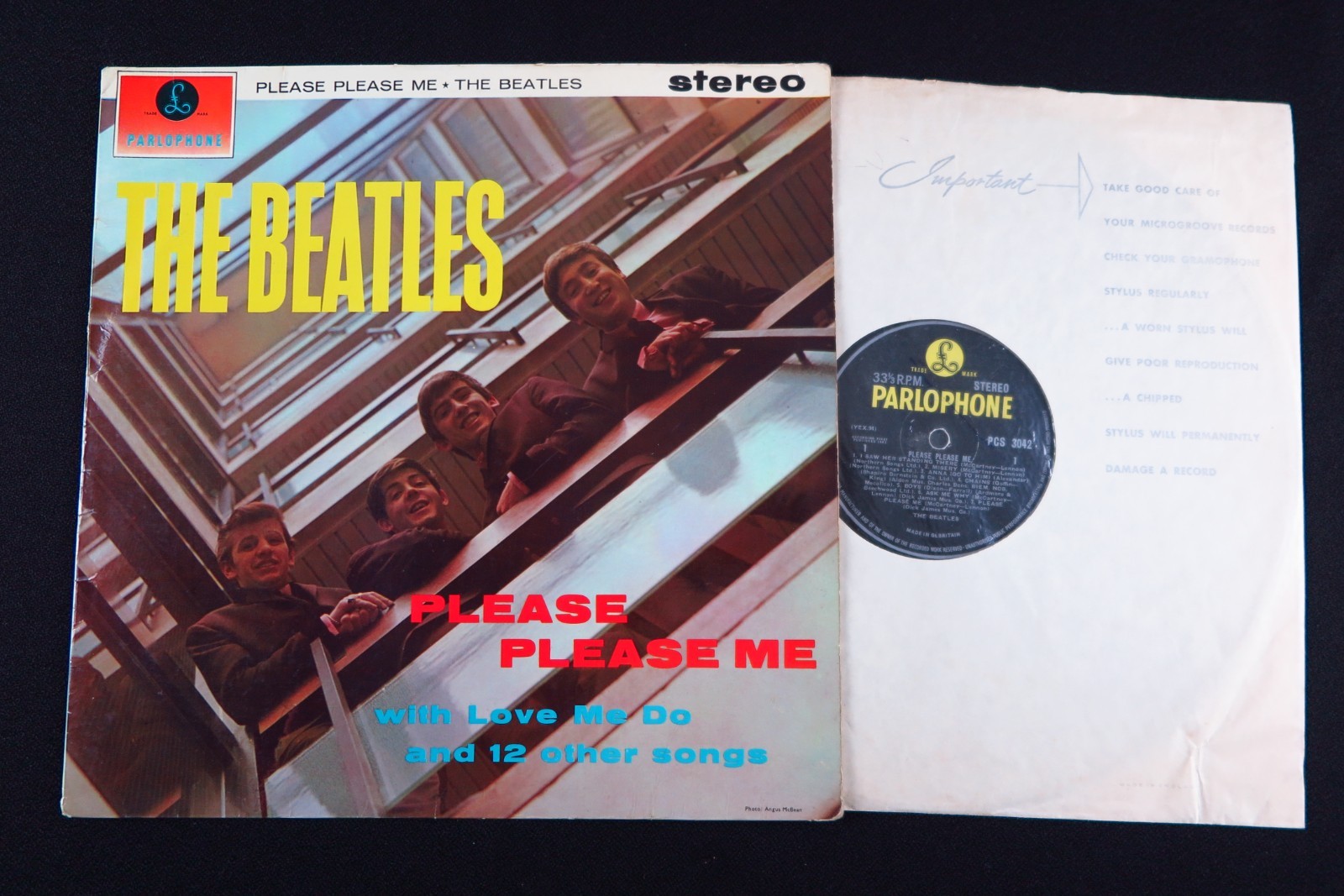 The Beatles Please Please Me 4th Press Stereo Y   B Parlophone LP