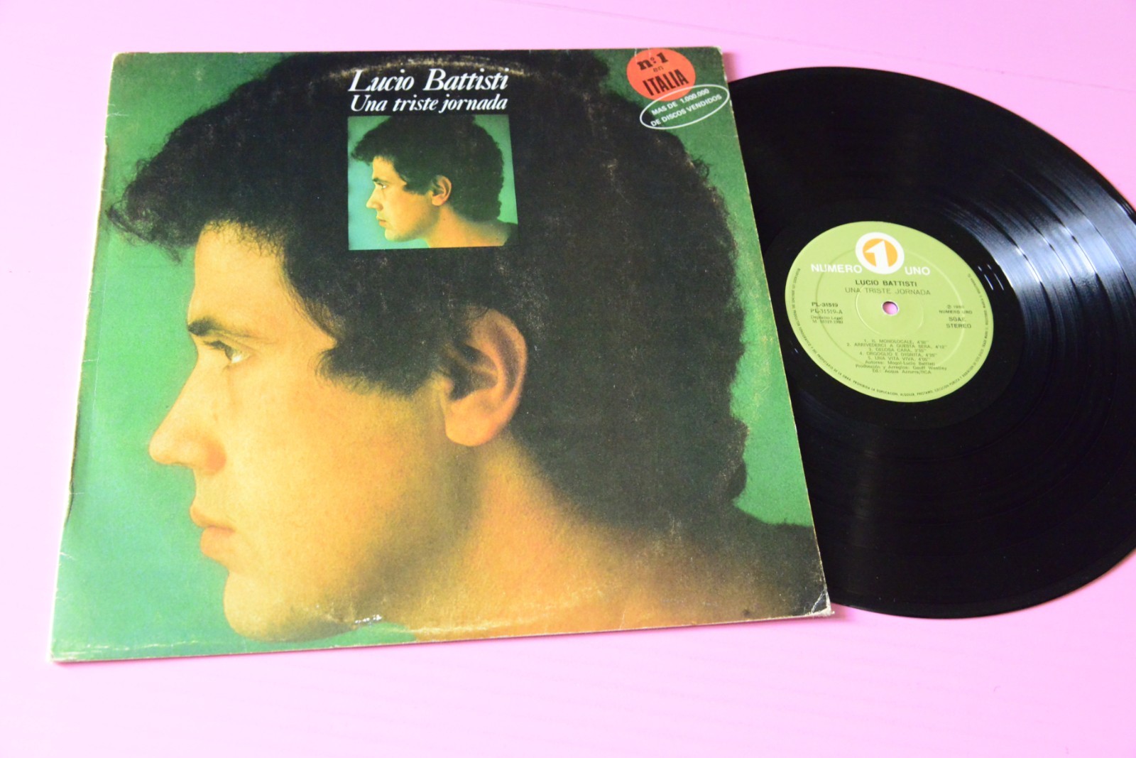 LUCIO BATTISTI LP UNA TRISTE JORNADA ORIG SPAIN 1980 EX DIFFERENT LABEL     RARA