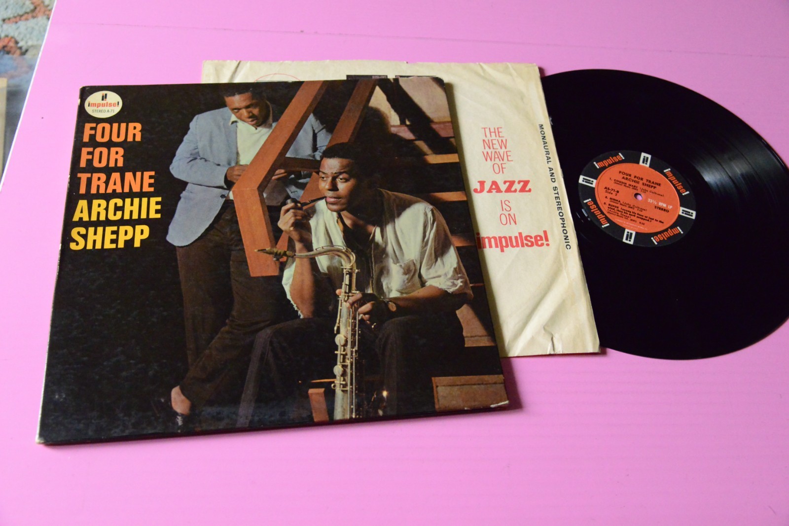 ARCHIE SHEPP COLTRANE LP FOUR FOR TRANE ORIG US 1965 ED1 VAN GELDERE STAMPED    