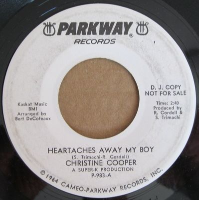 Rare Northern Soul   Christine Cooper   Heartaches Away My Boy   Parkway promo