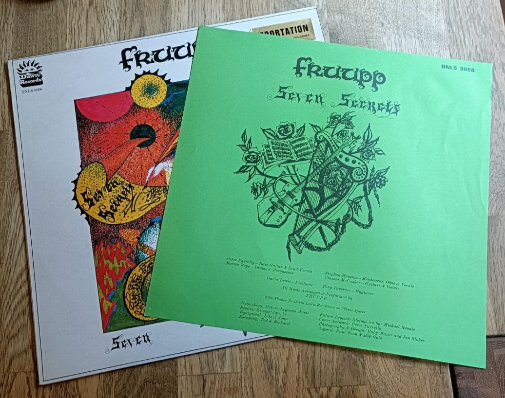 Fruupp LP Seven Secrets UK Dawn 1st Press   INSERT INCREDIBLE COPY   AUDIO PSYCH