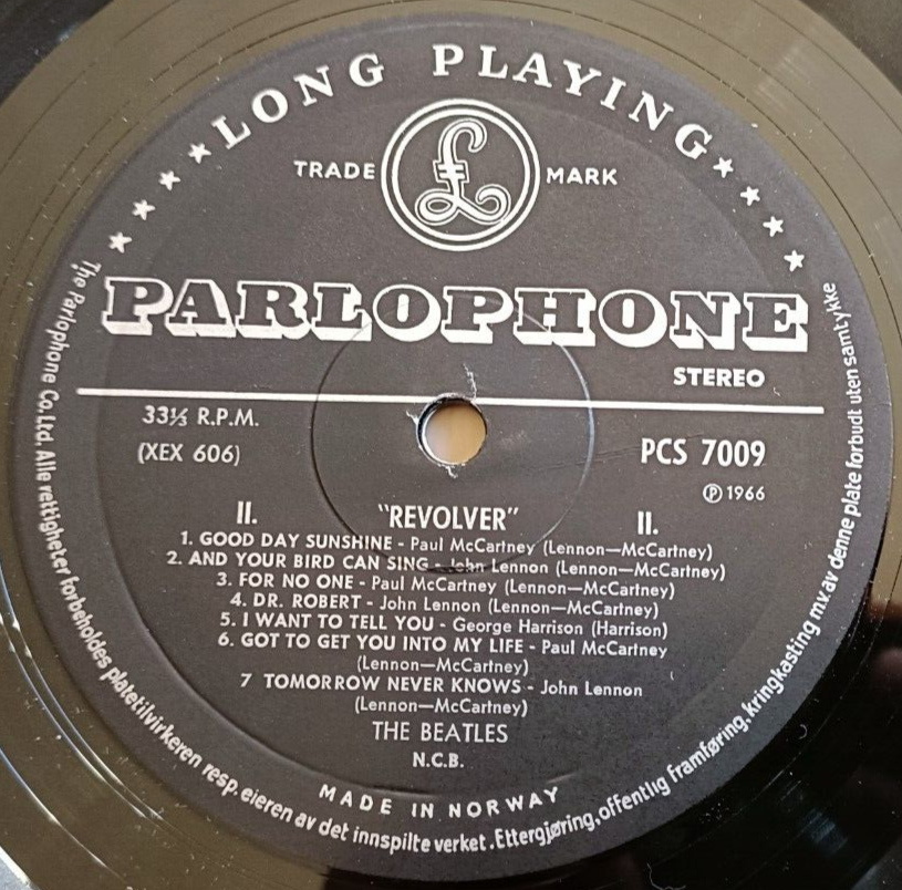 The Beatles LP Revolver Norway Parlophone 1st Press NICE COPY PSYCH