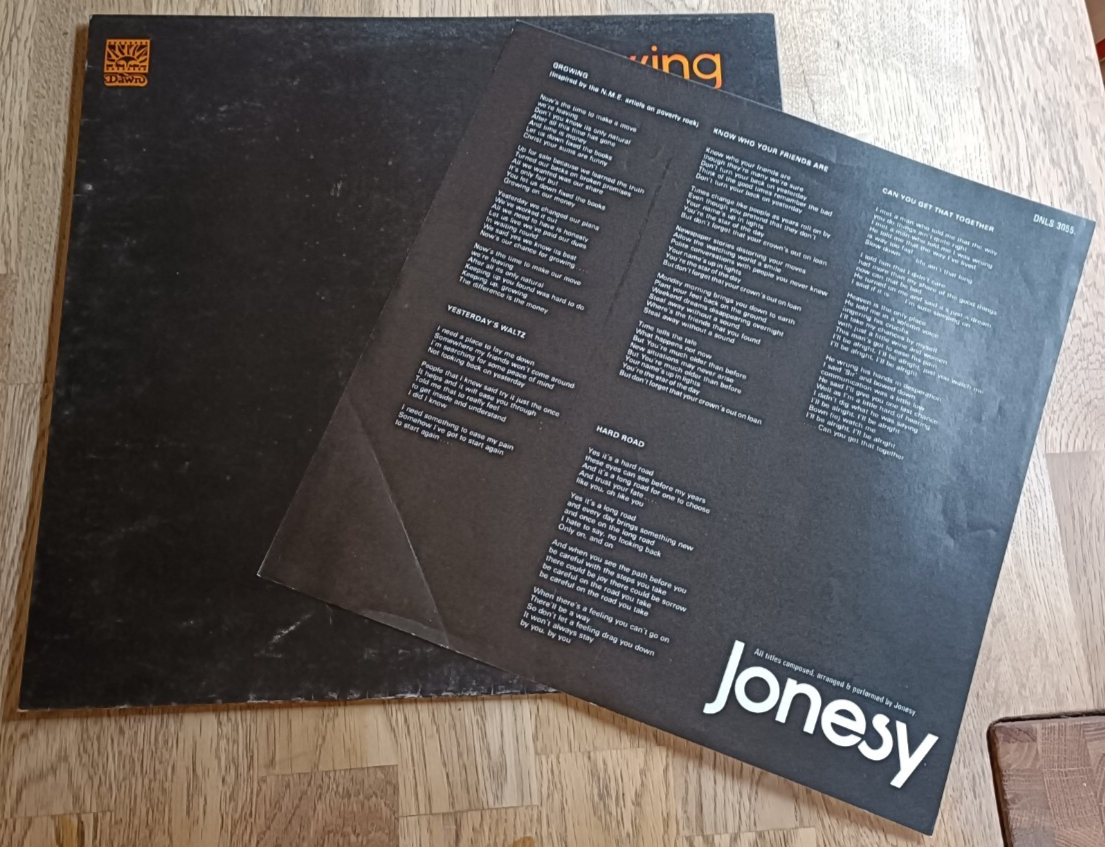 Jonesy LP Growing UK Dawn 1st Press   INSERT INCREDIBLE AUDIO PROG MASTERPIECE