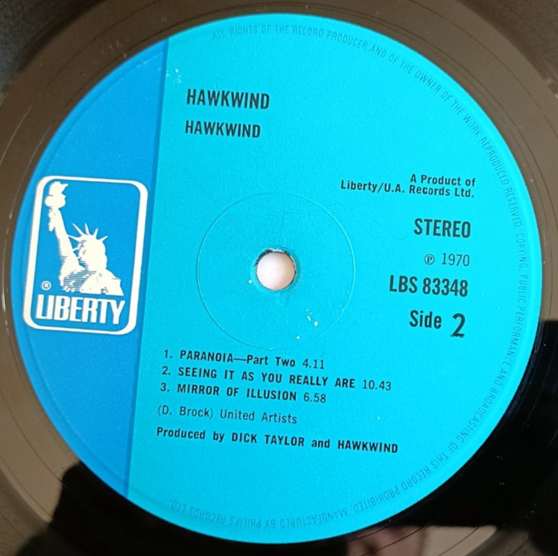 Hawkwind LP Self Titled UK Blue Liberty 1st Press PROG FULLY PLAYGRADED