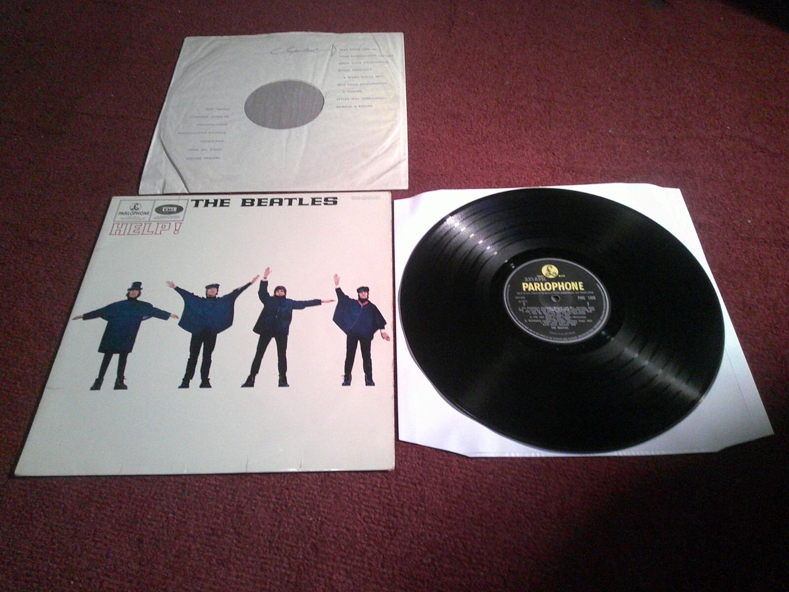 THE BEATLES HELP UK 1ST PRESS VINYL MONO 1965 PMC 1255 EX  AUDIO